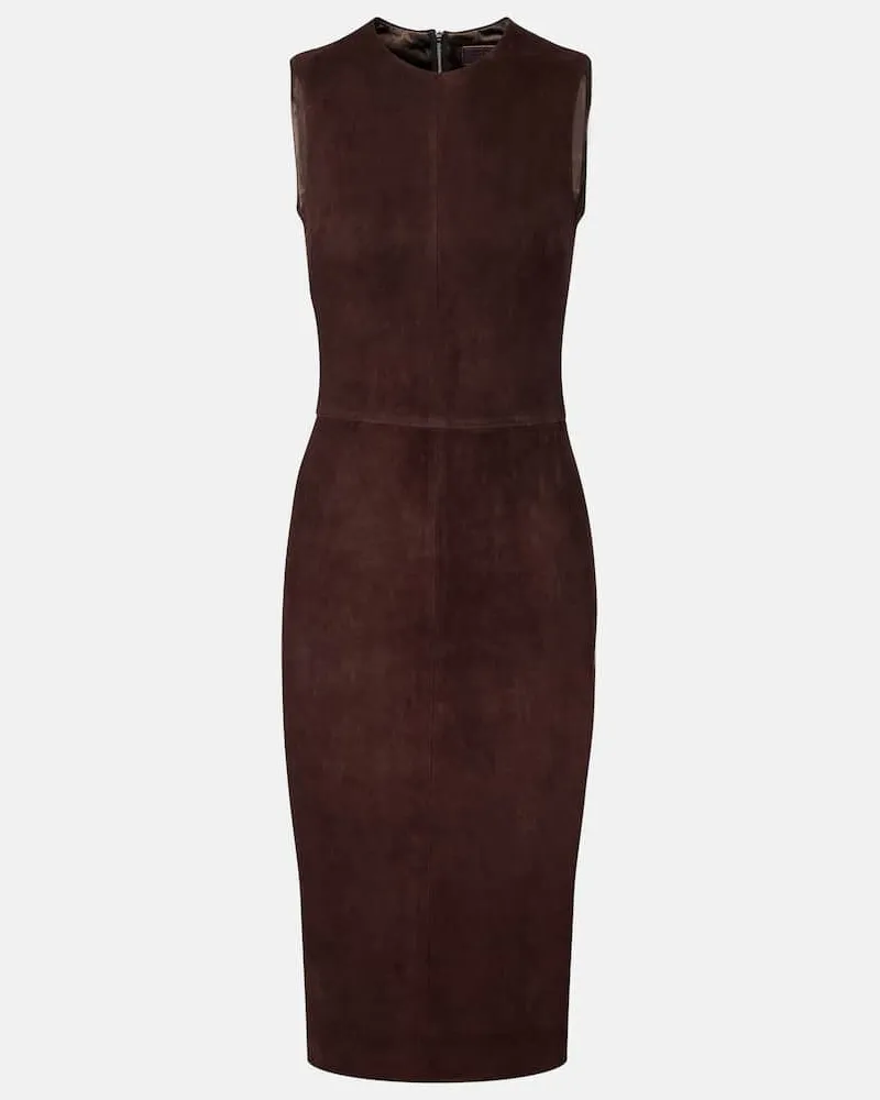 Stouls Minikleid Eva aus Veloursleder Braun