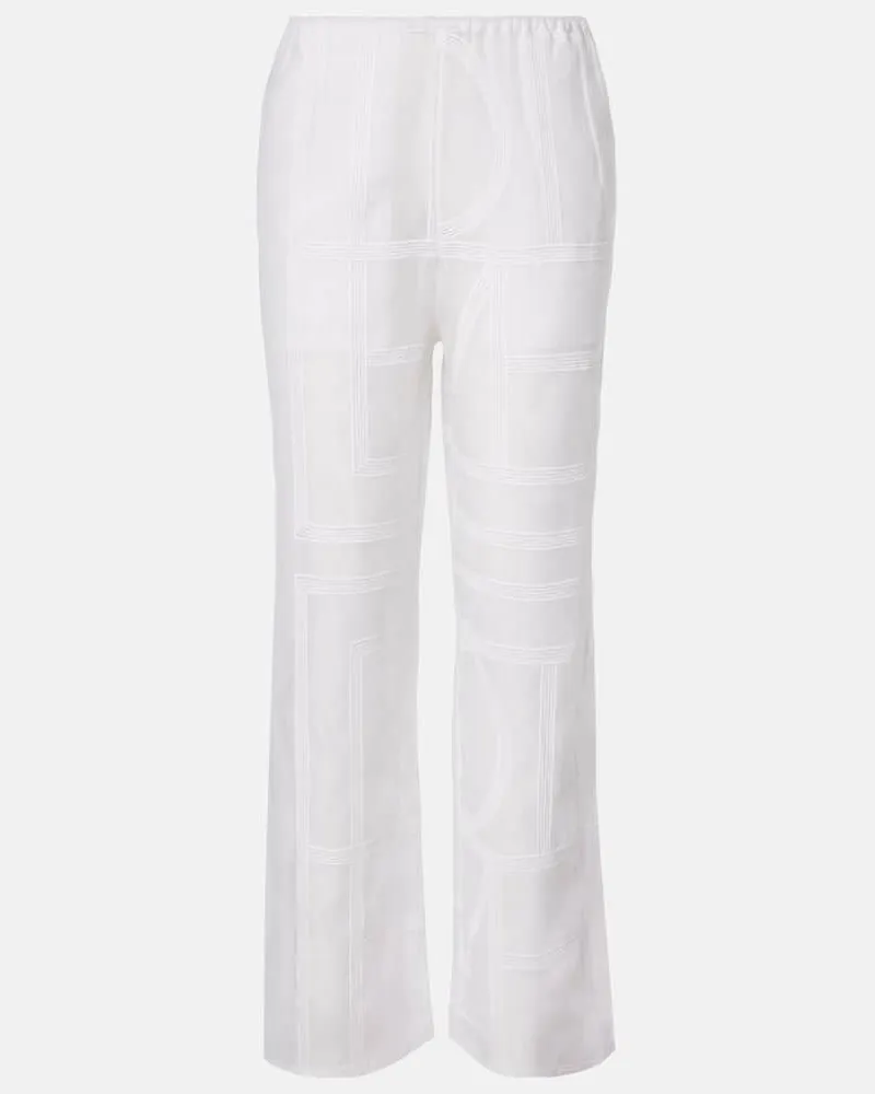 Totême Hose aus Voile Weiß