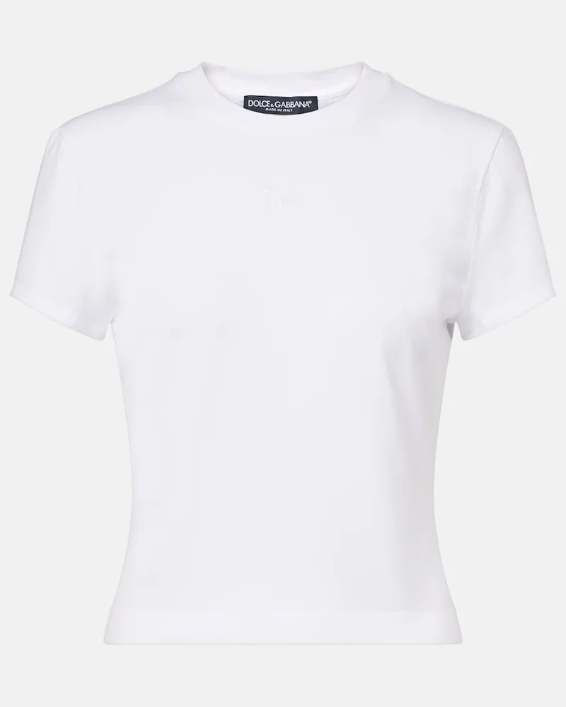 Dolce & Gabbana T-Shirt aus Jersey Weiß