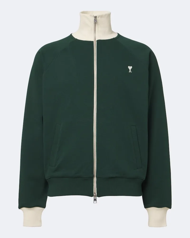 AMI Paris Sweatshirt Ami de Coeur aus Baumwoll-Jersey Grün
