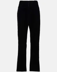 Tom Ford Gerade Hose Wallis aus Samt Schwarz