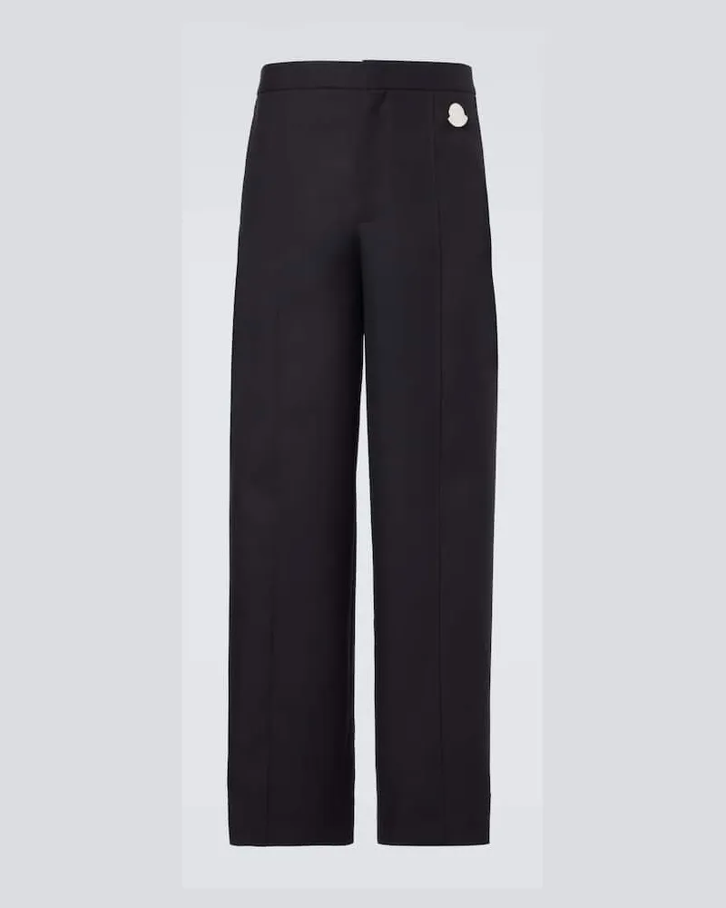 Moncler Jil Sander Weite Hose aus Wolle Blau