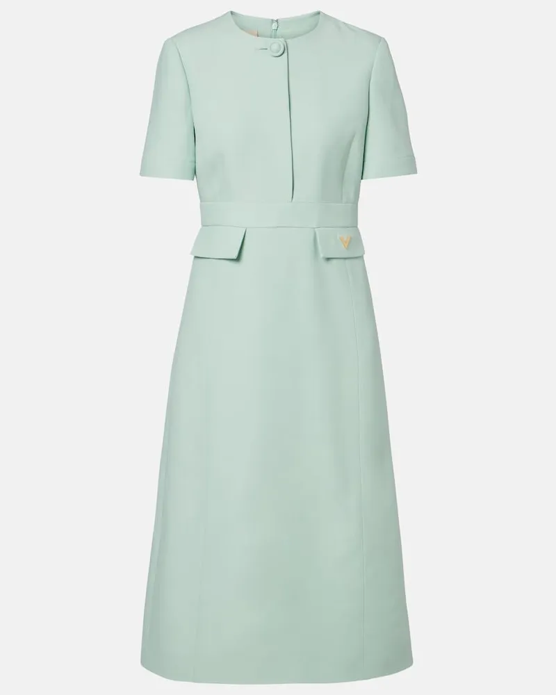 Valentino Garavani Midikleid VGold aus Crêpe Couture Blau