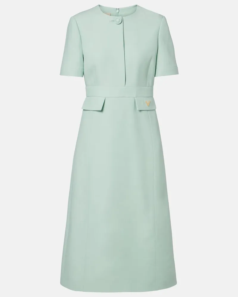 Valentino Garavani Midikleid VGold aus Crêpe Couture Blau
