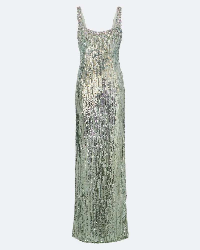 Jenny Packham Robe Rosalie mit Pailletten Grün