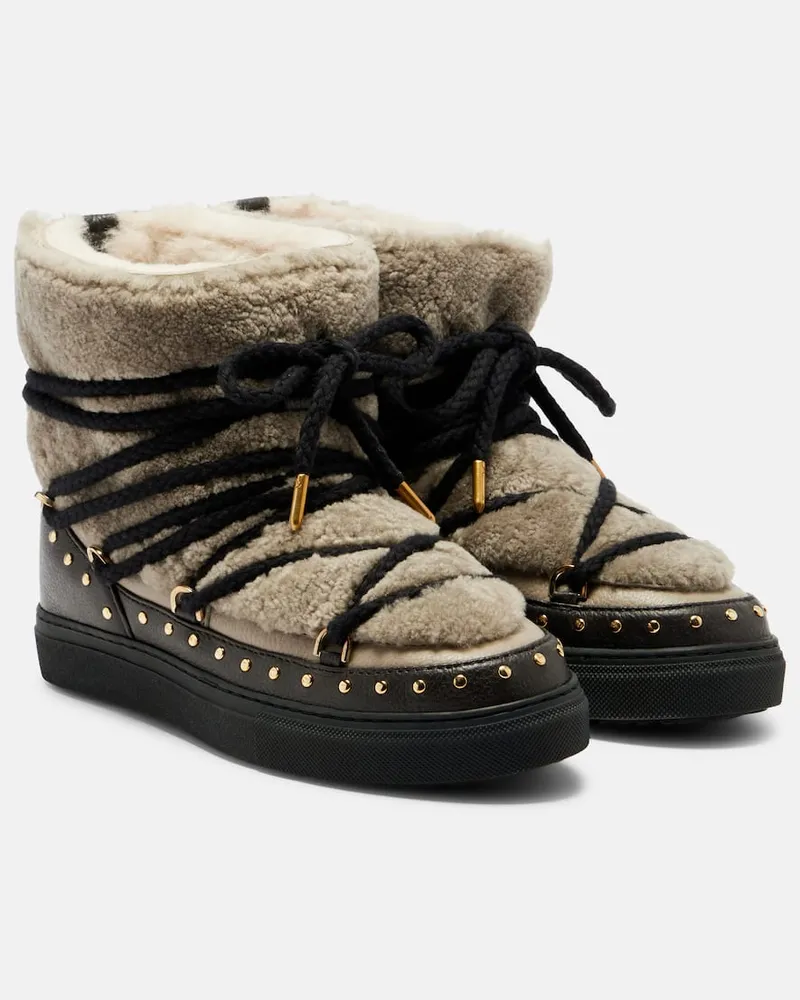 INUIKII Schneestiefel Straight Rock aus Shearling Beige