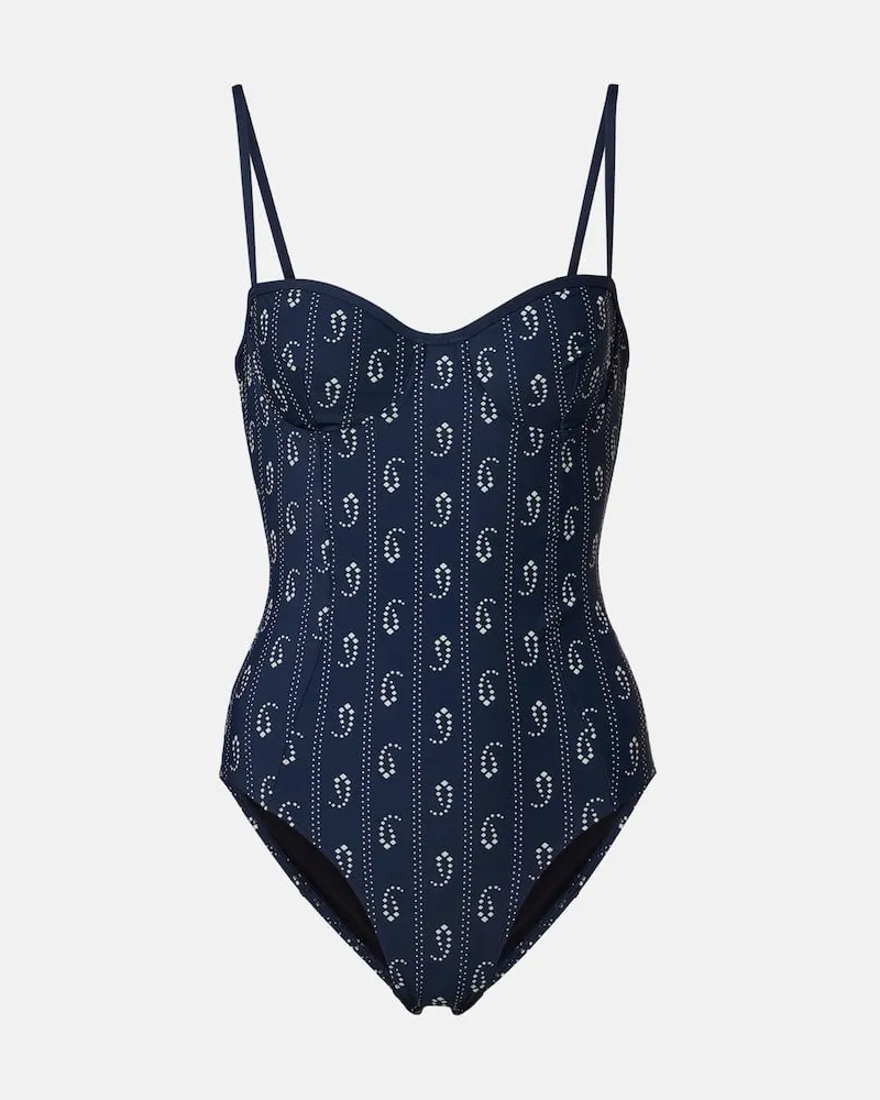 Tory Burch Bedruckter Badeanzug Blau