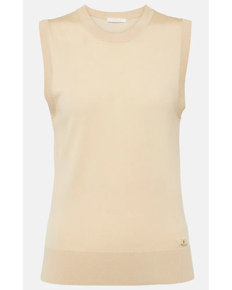 Chloé Chloe Top aus Wolle Beige