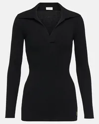 Saint Laurent Pullover aus Rippstrick Schwarz