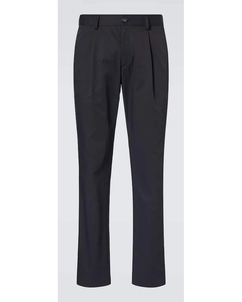 Herno Gerade Mid-Rise-Hose Blau