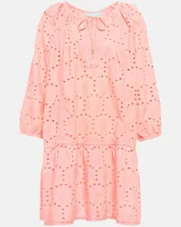 Melissa Odabash Bestickter Kaftan Ashley aus Baumwolle Pink