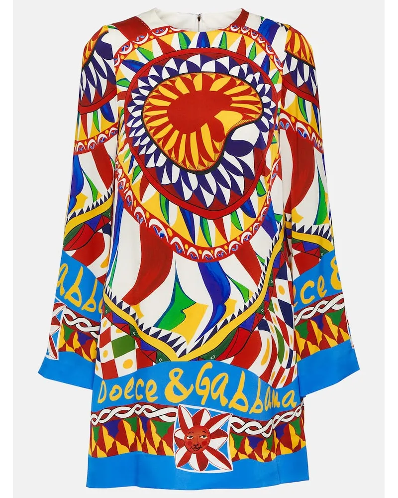 Dolce & Gabbana Minikleid Carretto aus einem Seidengemisch Multicolor