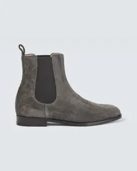 Manolo Blahnik Chelsea Boots Delsa aus Veloursleder Grau