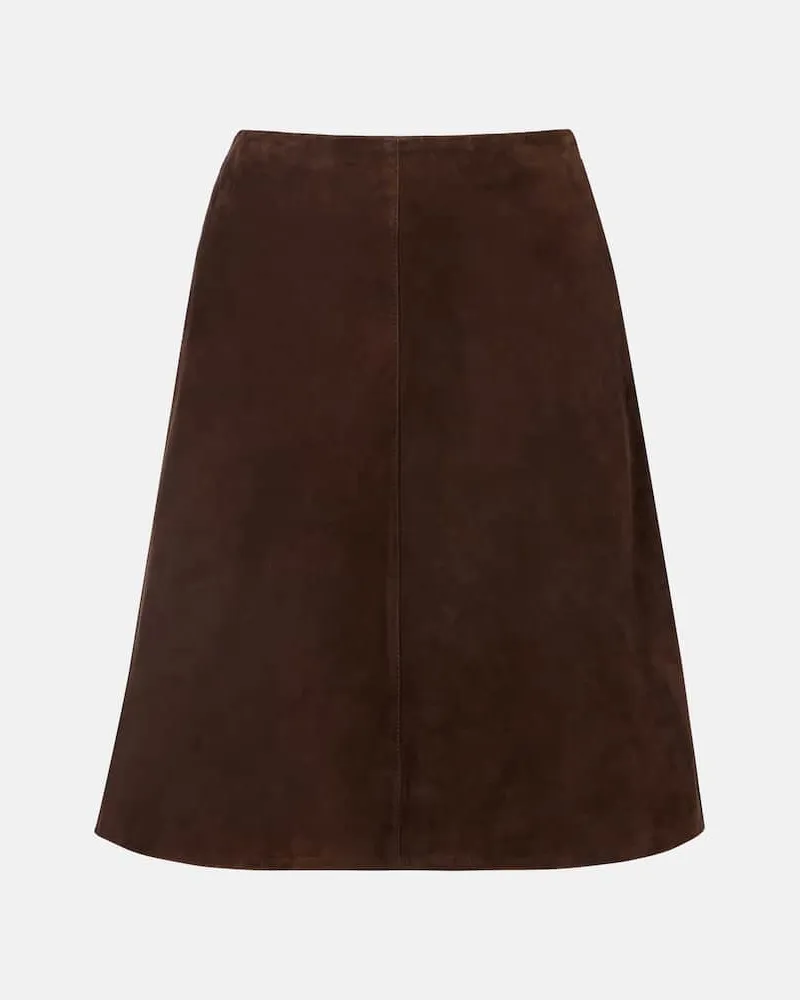 Totême Minirock aus Veloursleder Braun