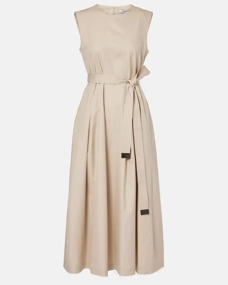 Max Mara Midikleid Amina aus Baumwolle Beige