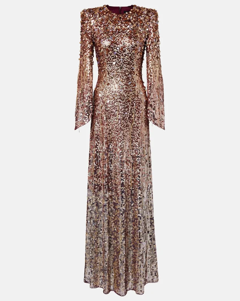 Jenny Packham Verzierte Robe Phara Braun