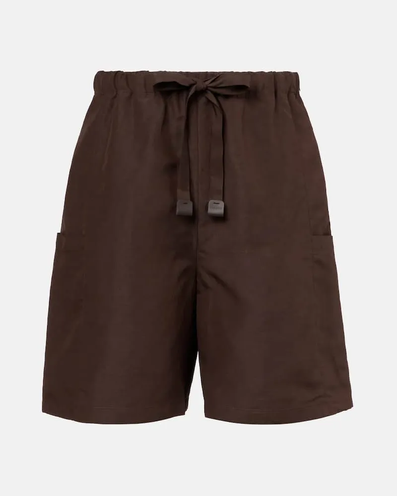 Max Mara Shorts Quebec aus Leinen und Seide Braun