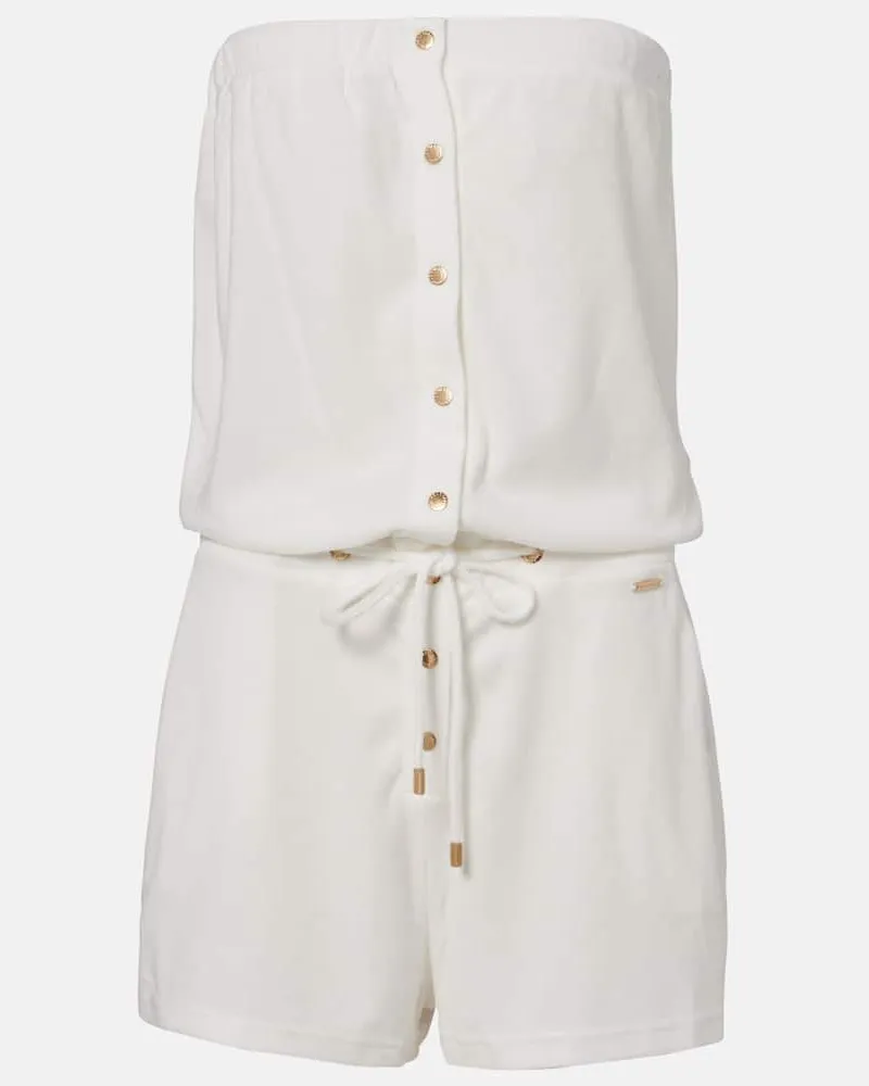 Melissa Odabash Playsuit Venus aus einem Baumwollgemisch Weiß