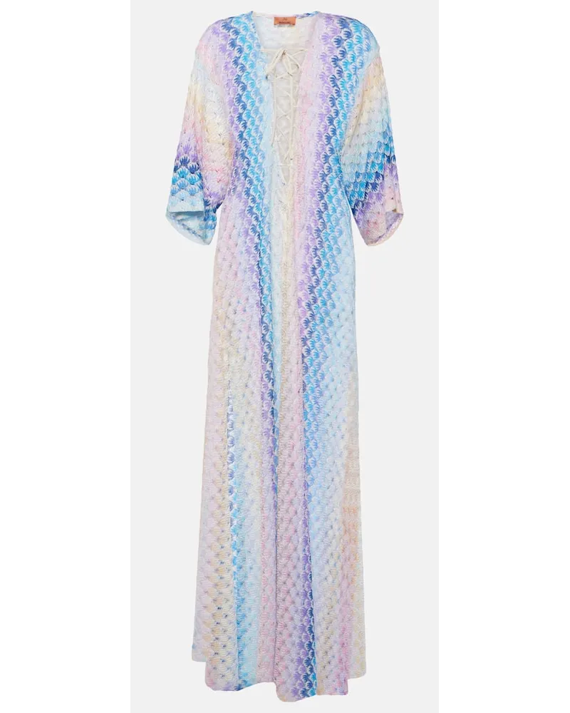 Missoni Kaftan aus Haekelstrick Multicolor