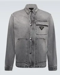 Prada Hemdjacke aus Denim Grau