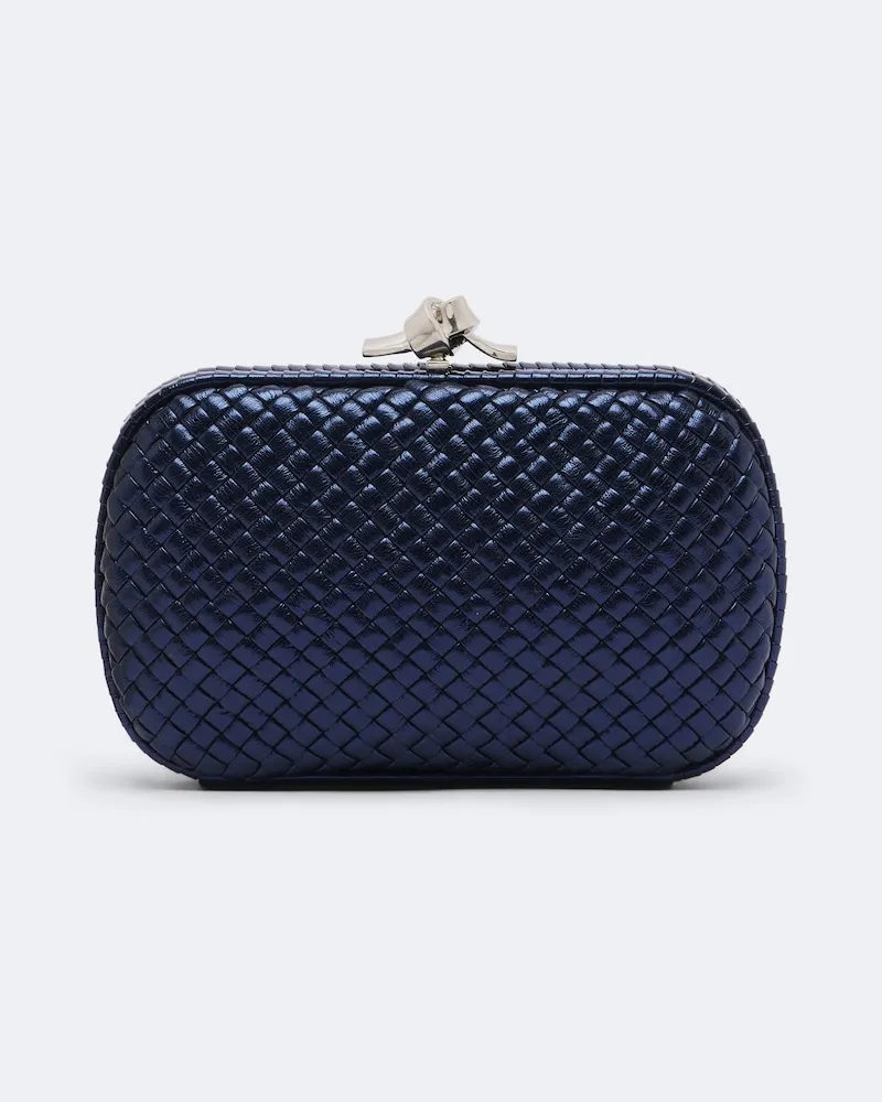 Bottega Veneta Clutch Soft Knot aus Leder Blau