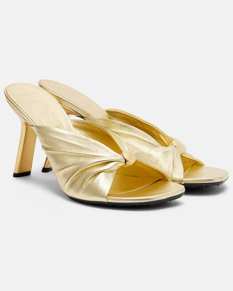 Loewe Paula's Ibiza Pantoletten Pebble Soft aus Leder Gold