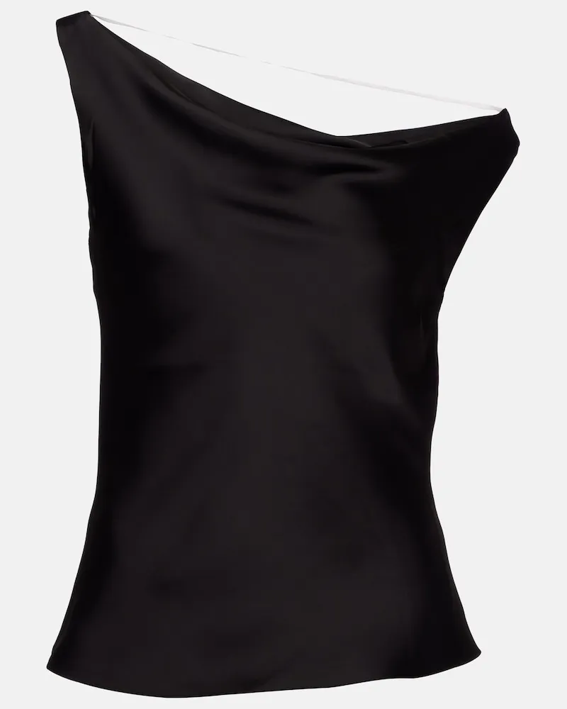 Norma Kamali Top Maria aus Satin Schwarz