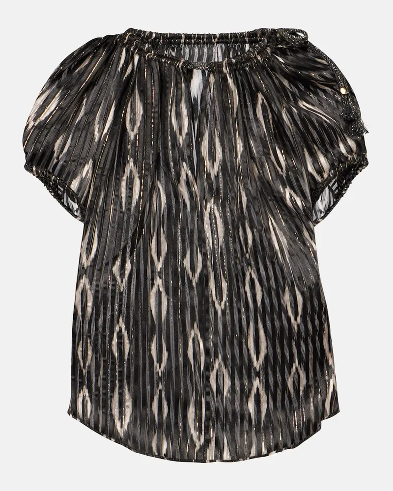 Isabel Marant Bedrucktes Top Sonae aus einem Seidengemisch Schwarz