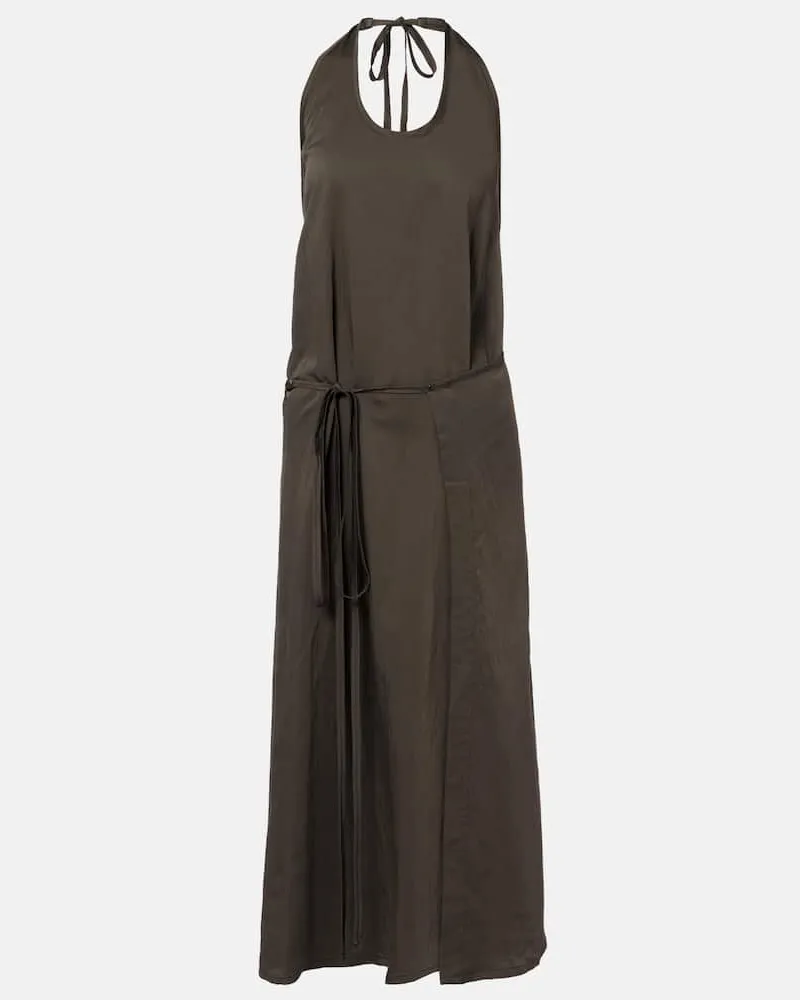 Christophe Lemaire Midikleid Apron Braun
