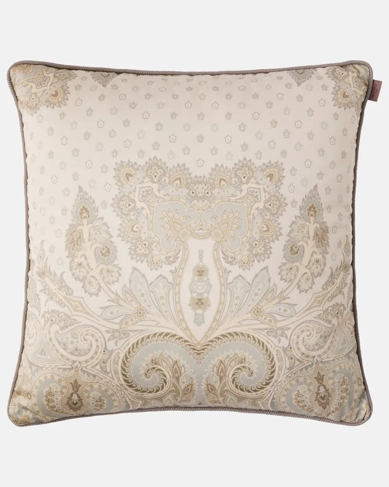 Etro Kissen Pegaso aus Baumwolle Beige