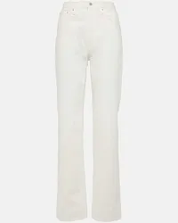 Totême High-Rise Straight Jeans Weiss