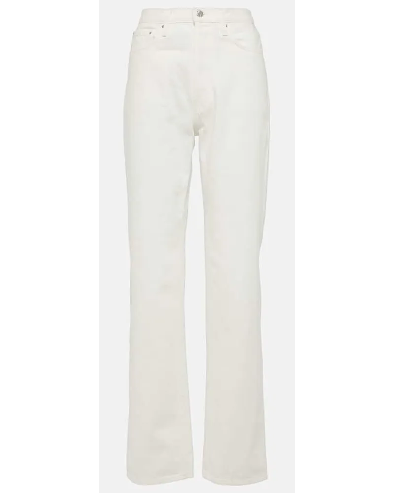 Totême High-Rise Straight Jeans Weiss