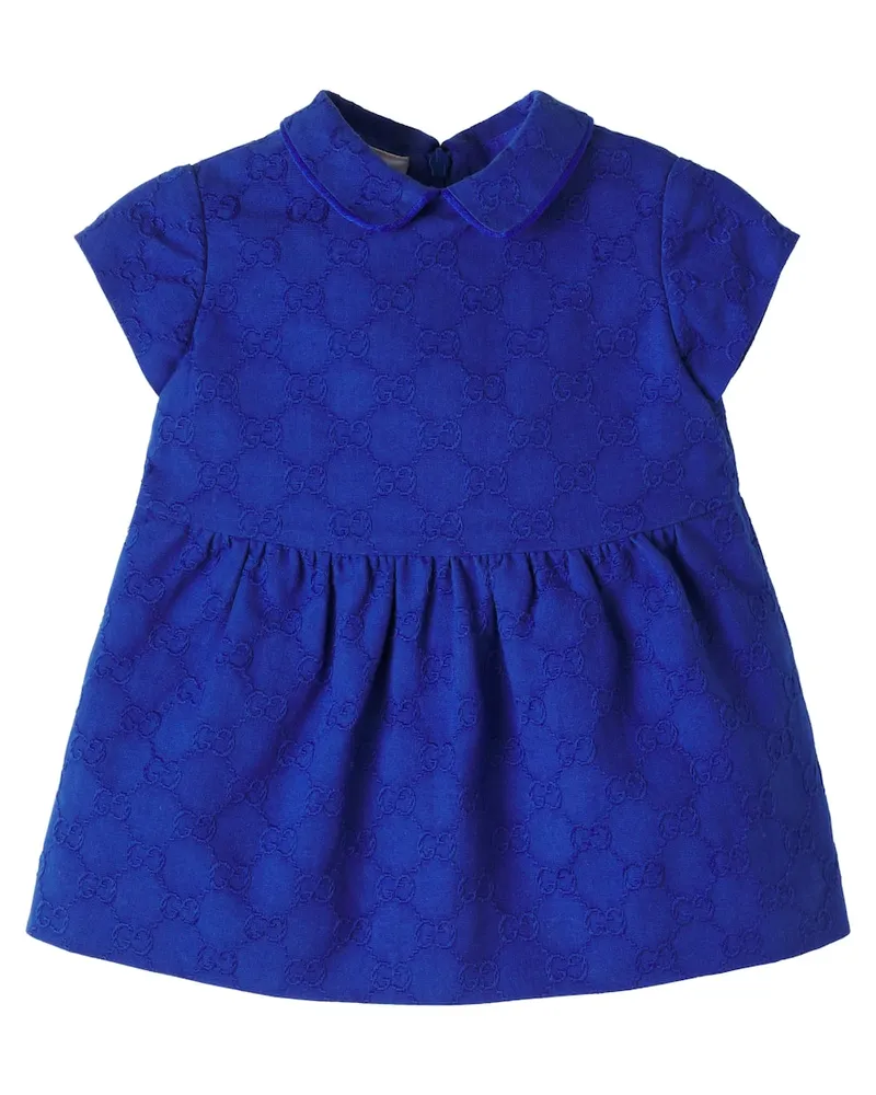 Gucci Baby Kleid GG aus Baumwolle Blau