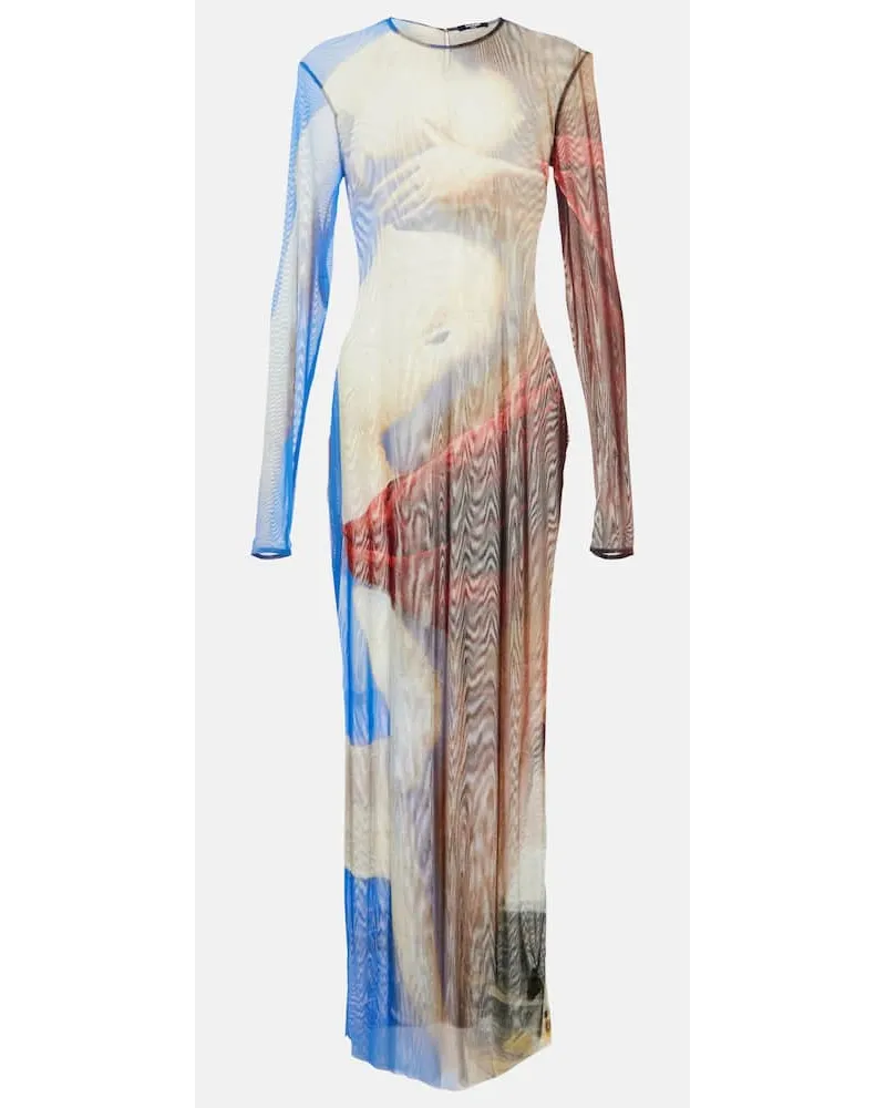 Balmain Bedrucktes Maxikleid Multicolor