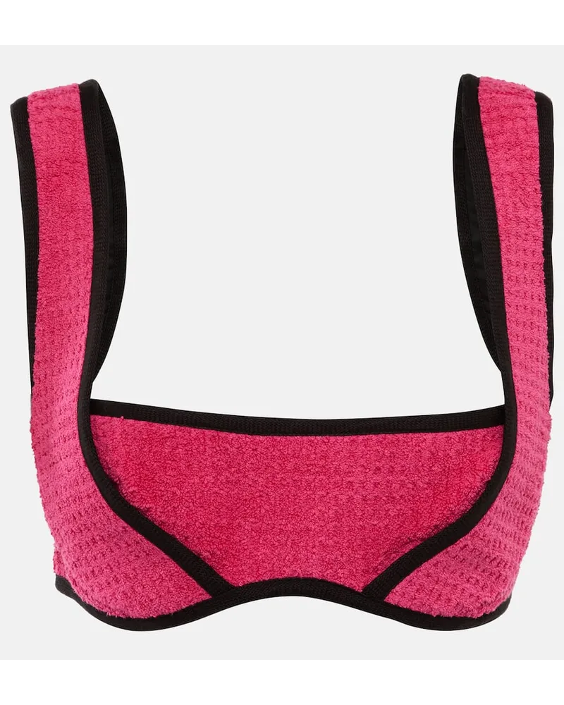 Marine Serre Bralette aus Frottee Pink