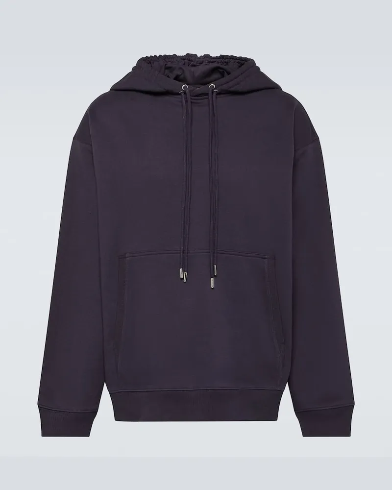 Dries van Noten Hoodie aus Baumwoll-Jersey Blau