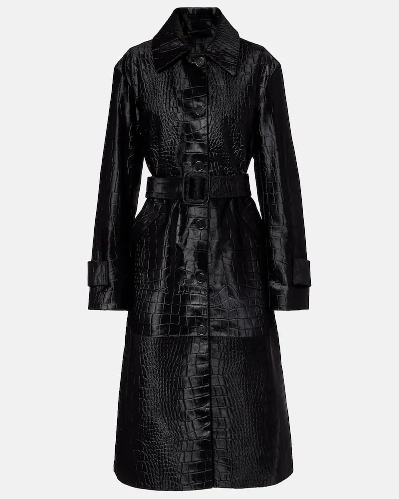 Joseph Mantel Auger aus Leder Schwarz