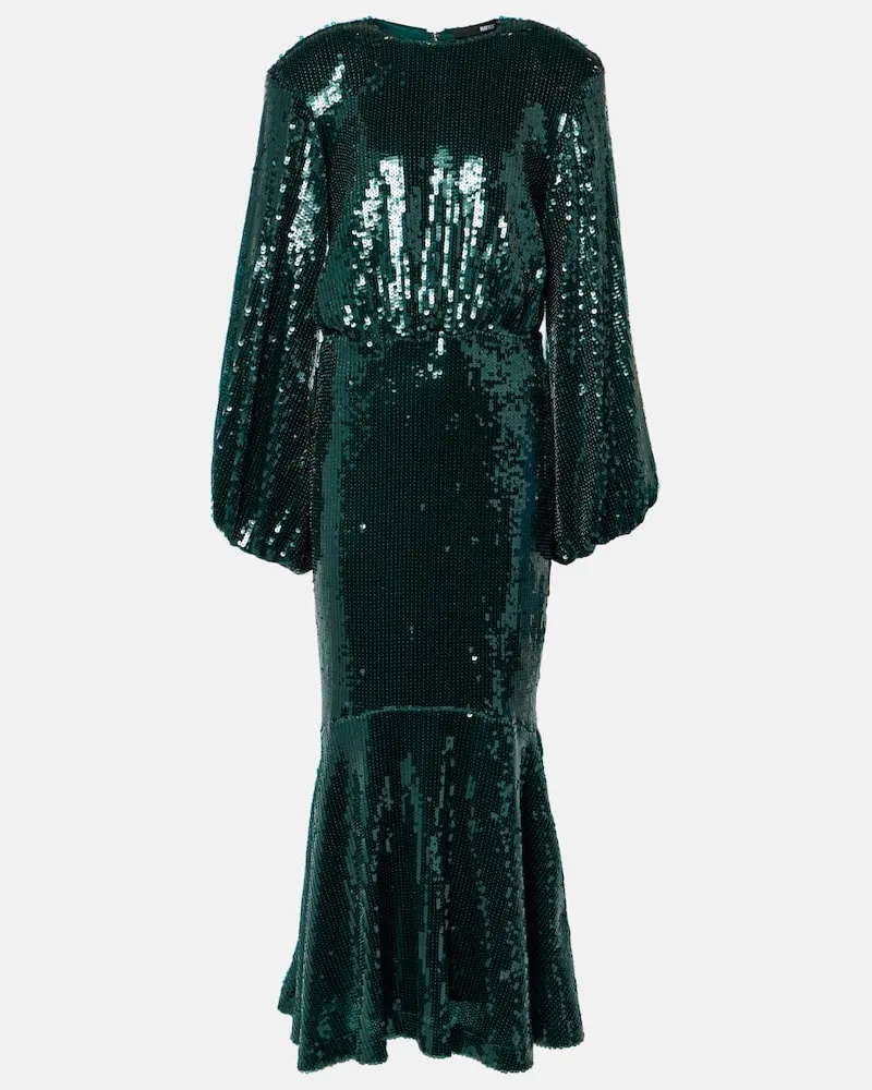 ROTATE Birger Christensen Maxikleid mit Pailletten Grün
