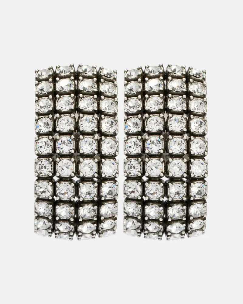 Balenciaga Ear Cuffs Glam mit Kristallen Silber