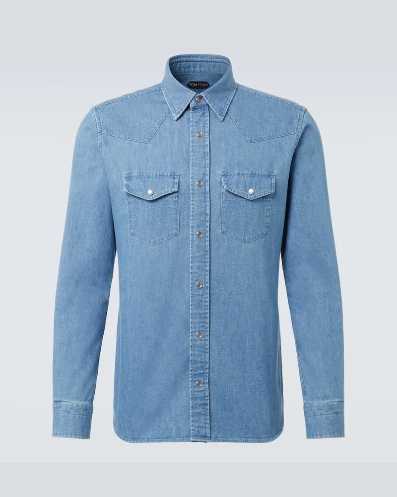 Tom Ford Jeanshemd Blau
