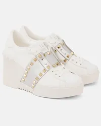 Valentino Garavani Wedge-Sneakers Open Disco aus Leder Weiss