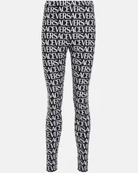 Versace Bedruckte Leggings Schwarz