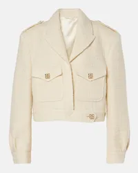 Givenchy Cropped-Jacke 4G Liquid aus Tweed Weiss