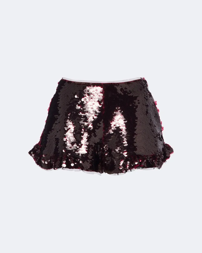 Simone Rocha Shorts mit Pailletten Burgunderrot