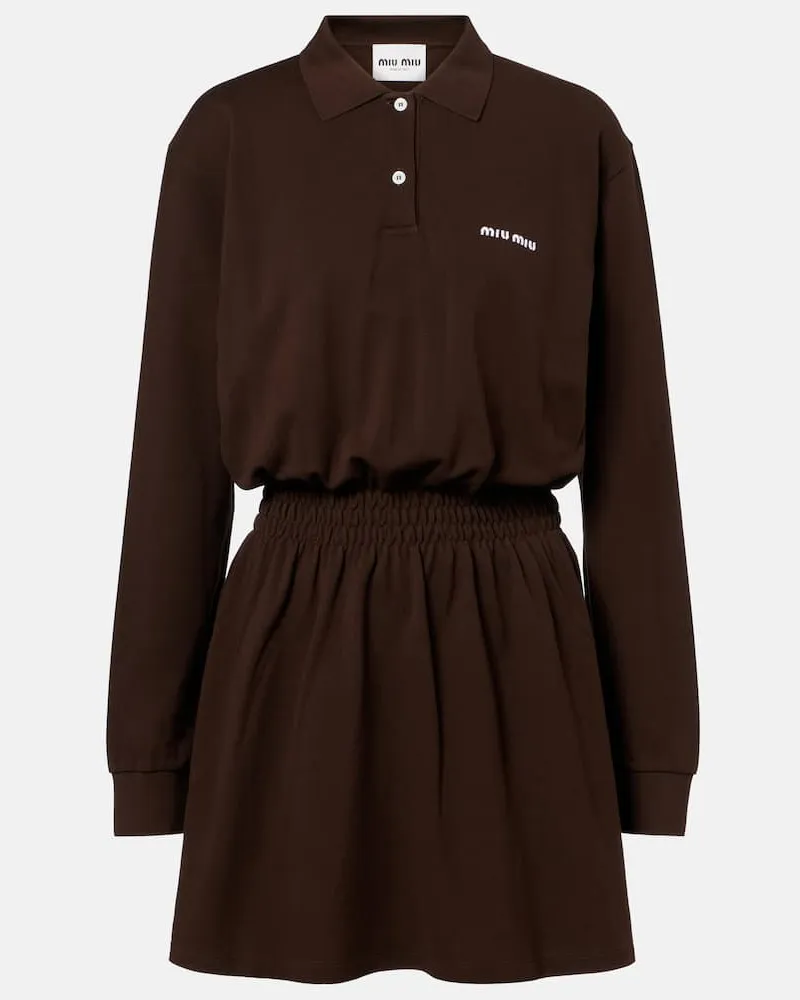 Miu Miu Polokleid aus Baumwolle Braun