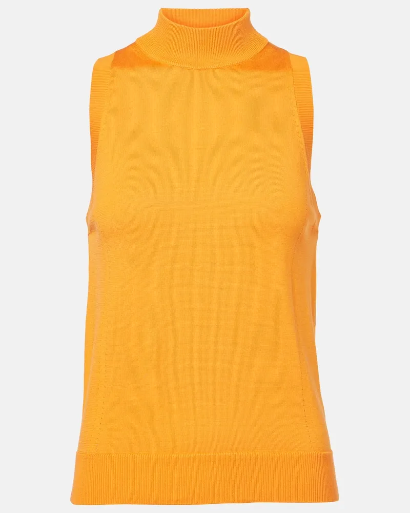 Carolina Herrera New York Top aus Seide und Baumwolle Orange