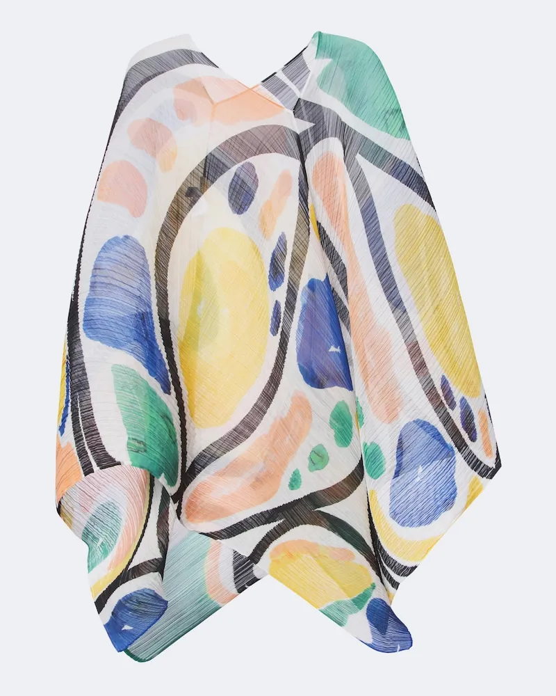 Issey Miyake Bedruckter Poncho Roll Madame-T Multicolor