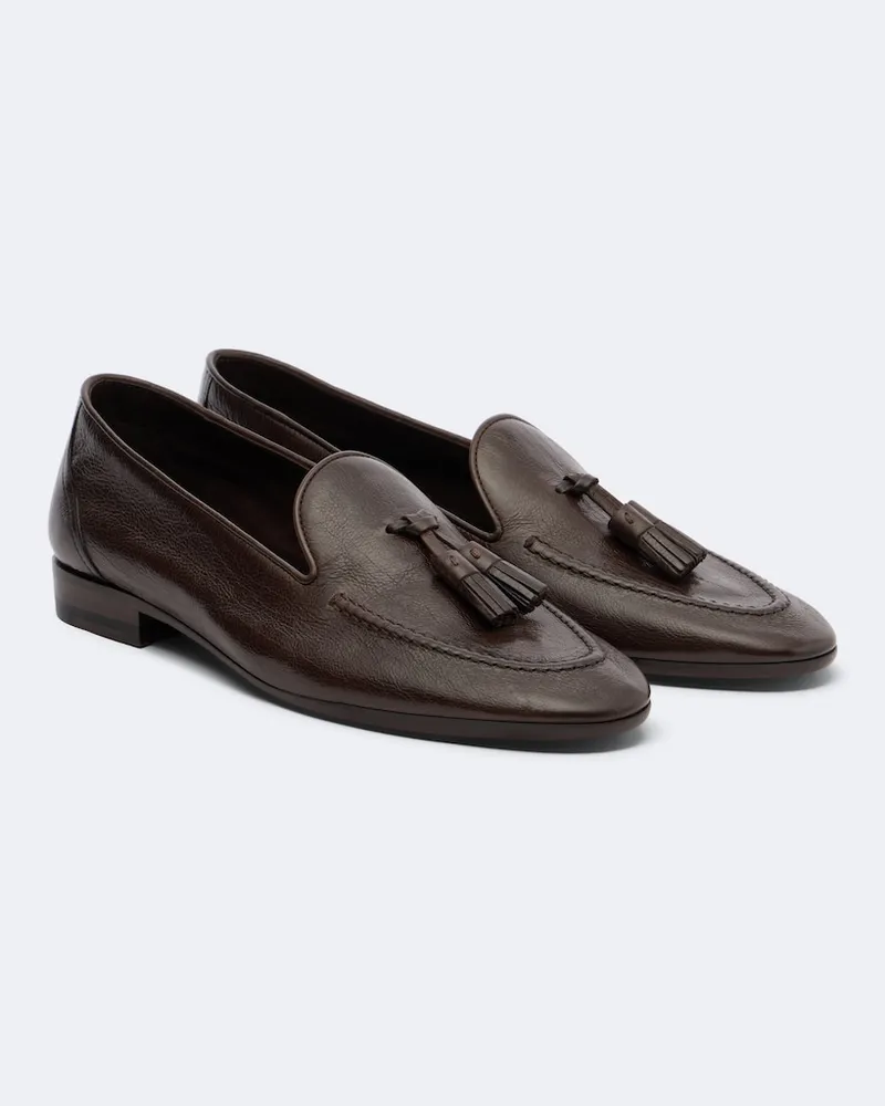 The Row Loafers Caden aus Leder Braun