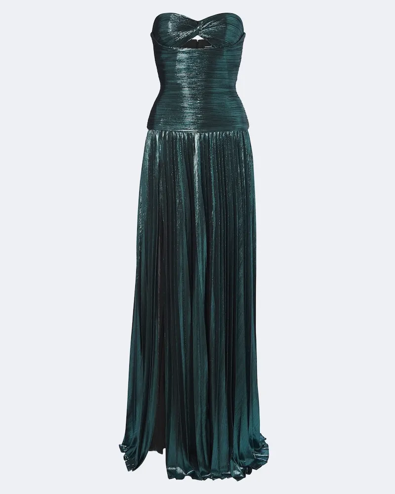 Retrofête Retrofête Bustier-Robe Monterey aus Lamé Blau
