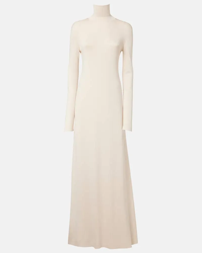 Loro Piana Maxikleid Lyskamm aus Seide Weiß
